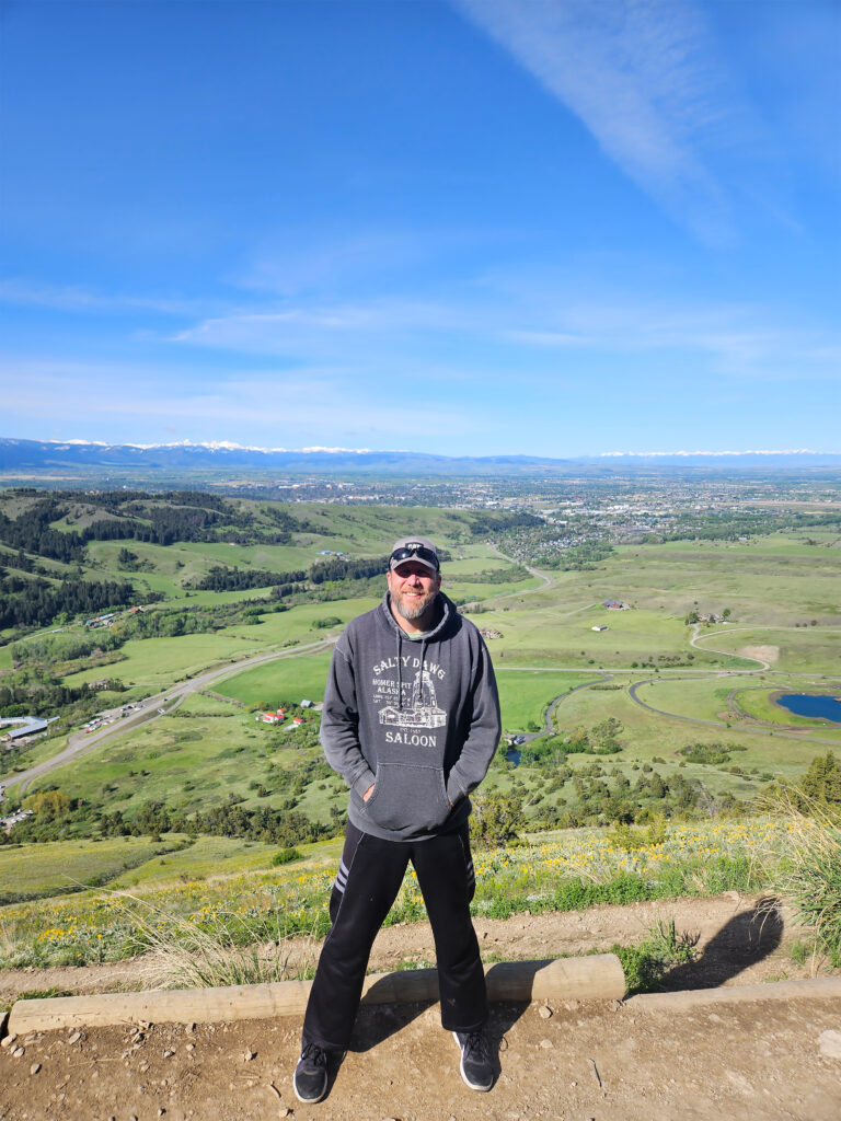 Brian Heck at a panoramic valley overlook in Southwest Montana